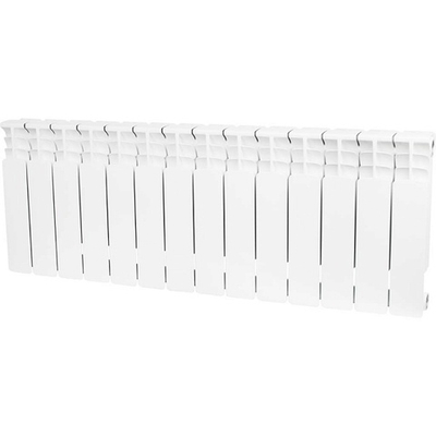 Радиатор биметаллический STOUT Space 350 - 14 секций (подключение боковое, цвет белый)