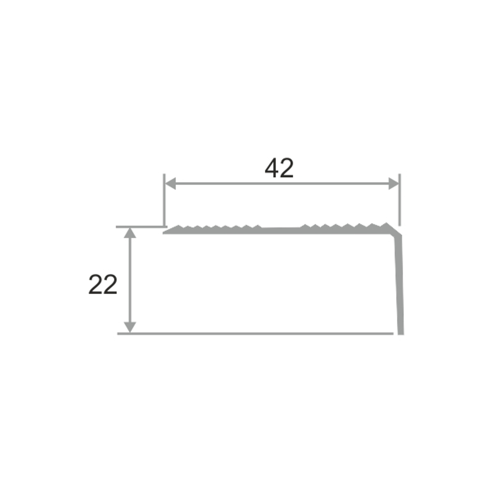 Алюминиевый угловой порог для пола ПО-40х20 2700 мм