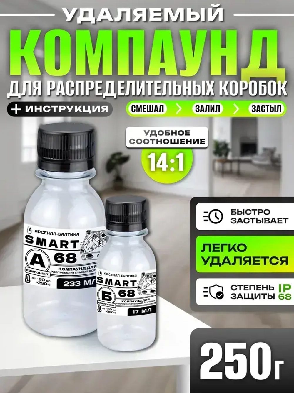 Удаляемый компаунд для распределительных коробок