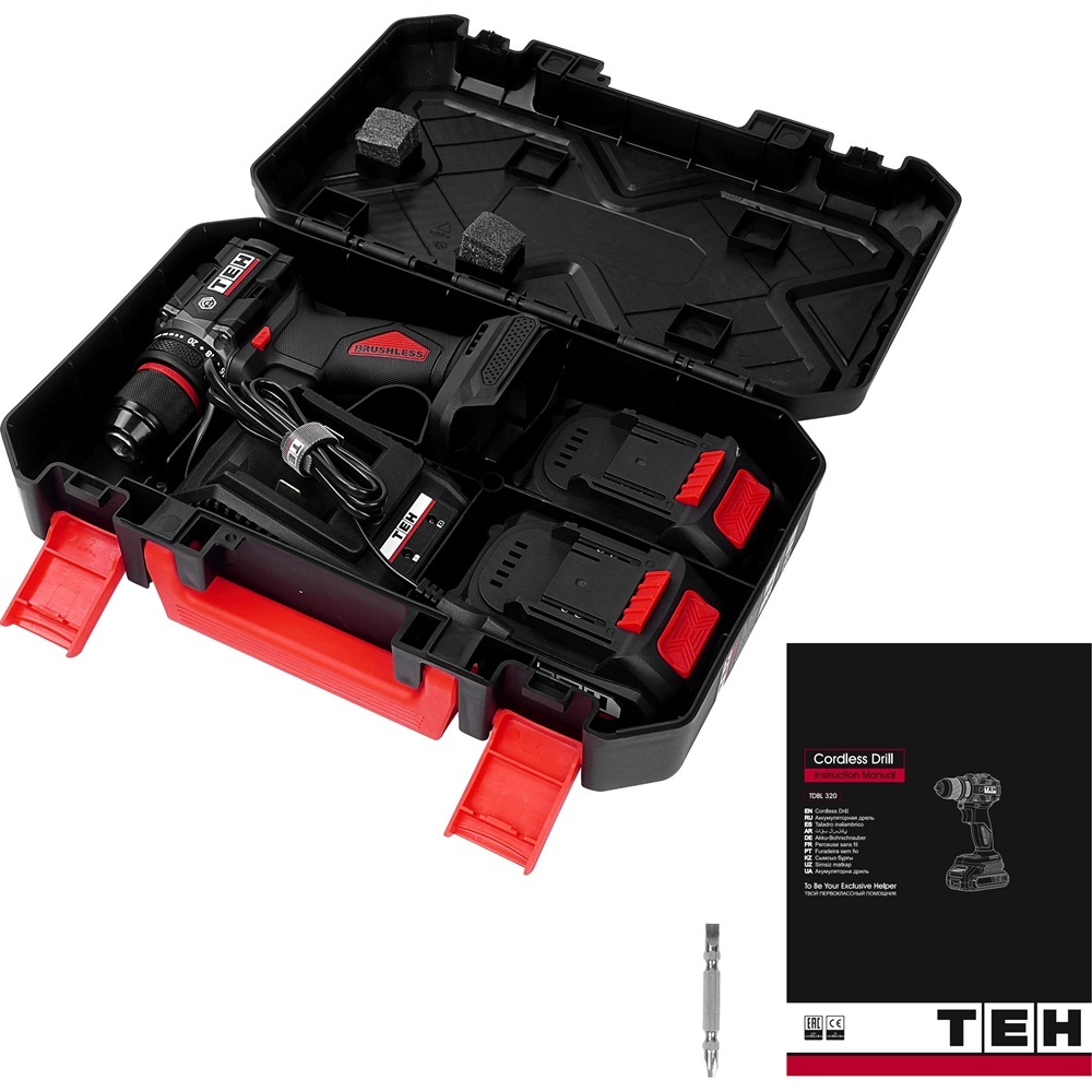 Аккумуляторная дрель TEH TDBL320-2В