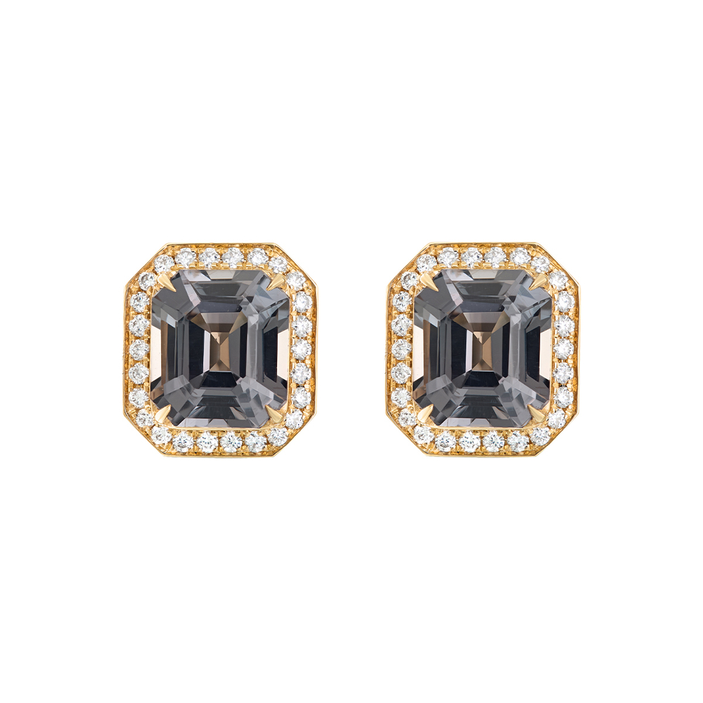 Серьги Пусеты со Шпинелью и Бриллиантами, E0015-71/1