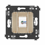 Телефонная розетка RJ-12 без шторки в стену одинарная, "Avanti", "Ванильная дымка"