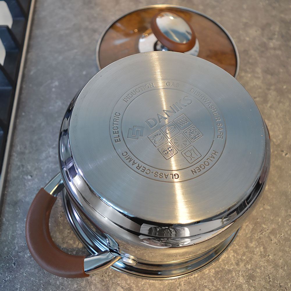 Кастрюля 2л нерж, индукция, "Daniks" Веллингтон GS-01415-16CA