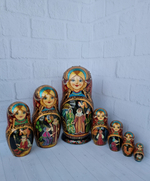 Матрешка "Сказка о золотом петушке" 7 мест