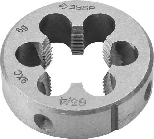 ЗУБР G 1/2″, плашка трубная, сталь 9ХС, круглая ручная