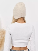 Шапка с ушками зимняя вязаная из ангоры