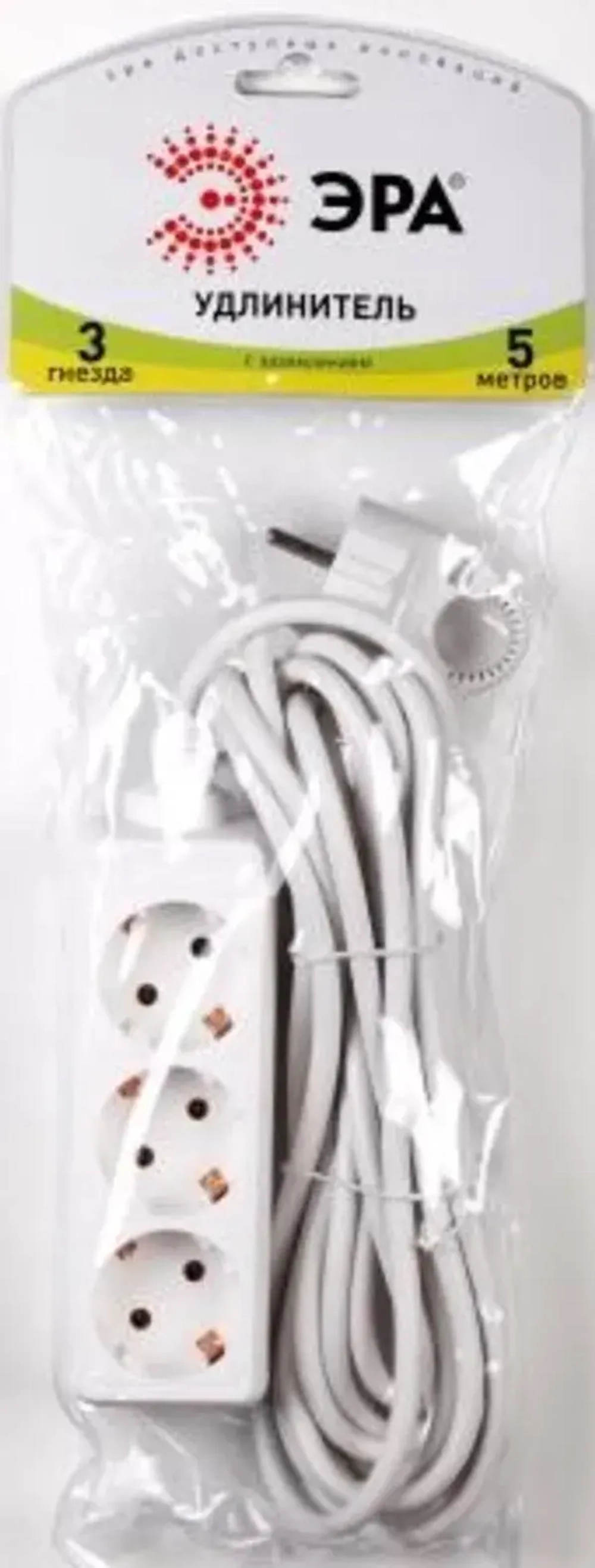 Удлинитель 3гнезда 3м с заземлением ПВС 2200Вт 3x0.75мм² Эра (20)