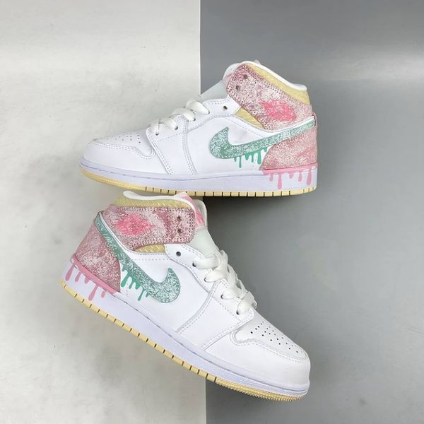 NIKE AIR JORDAN 1 MID GS PAINT DRIP