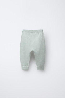 ZARA БРЮКИ ОБЪЕМНОГО КРОЯ ИЗ ХЛОПКА И ШЕЛКА, ЗЕЛЕНОВАТЫЙ