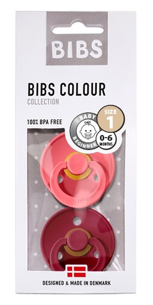 Набор BIBS Colour: Coral/Ruby, 0-6 месяцев