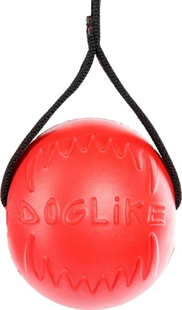 Мяч с лентой средний Doglike (Коралловый), длина ленты 65см, ⌀85мм