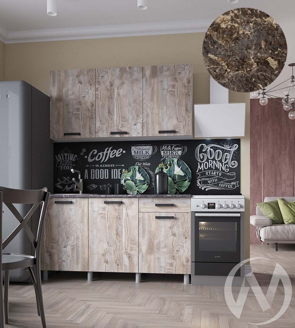 Кухня Элиана 1.5м (корпус белый/дуб юкон) 38мм королевский опал