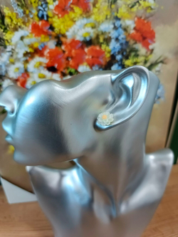 Серьги-пуссеты Ромашки