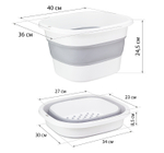 Таз ФЛЕКС 18 л для ног складной с массажной поверхностью, отверстие для подвешивания, полипропилен, ТЭП М2509