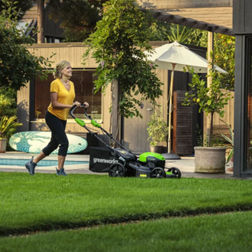 Аккумуляторная газонокосилка Greenworks GD40LM46SPK2 40В (1 x 2 Ач, ЗУ) нож 46 см, 2506807UA