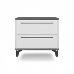 Тумба прикроватная на ножках с ящиками ROYAL 5203 эко (Металл Бруклин-Черный-р.черная)