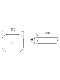 Раковина накладная (матовая черная) WeltWasser WW  ELBACH 2184 MB 370х370х115