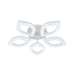 Потолочный светодиодный светильник 62Вт, 4340лм, 3000-6000K, Ra>80, плавная регулировка мощности, изменение цветовой температуры, пульт, металл/акрил, белый/прозрачный