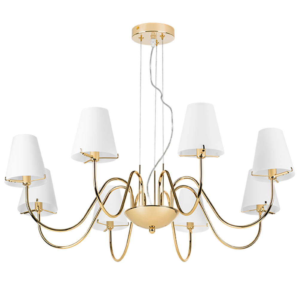 758082 Люстра подв. DIAFANO 8х40W G9 ЗОЛОТО/БЕЛЫЙ