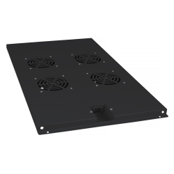 Вентилятор Cabeus TRAY-100-BK Модуль вентиляторный с 4-я вентиляторами для установки в напольные шкафы серии SH-05C , ND-05C глубиной 1000мм, цвет черный (RAL 9004)