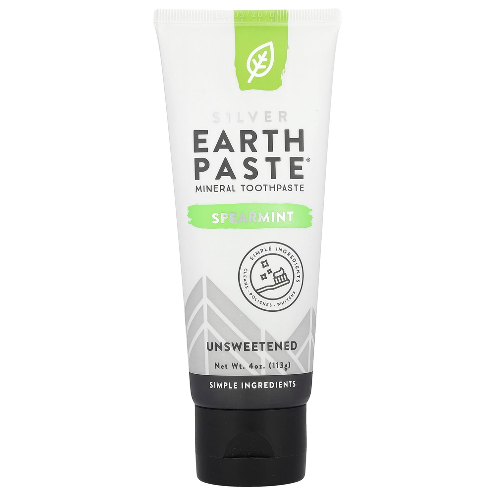 Redmond, Silver EarthPaste®, минеральная зубная паста, без подсластителя, мята, 113 г (4 унции)