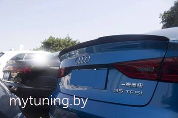 Спойлер глянцево - черный V.4 для AUDI A3 8V 2012-2020 Sedan