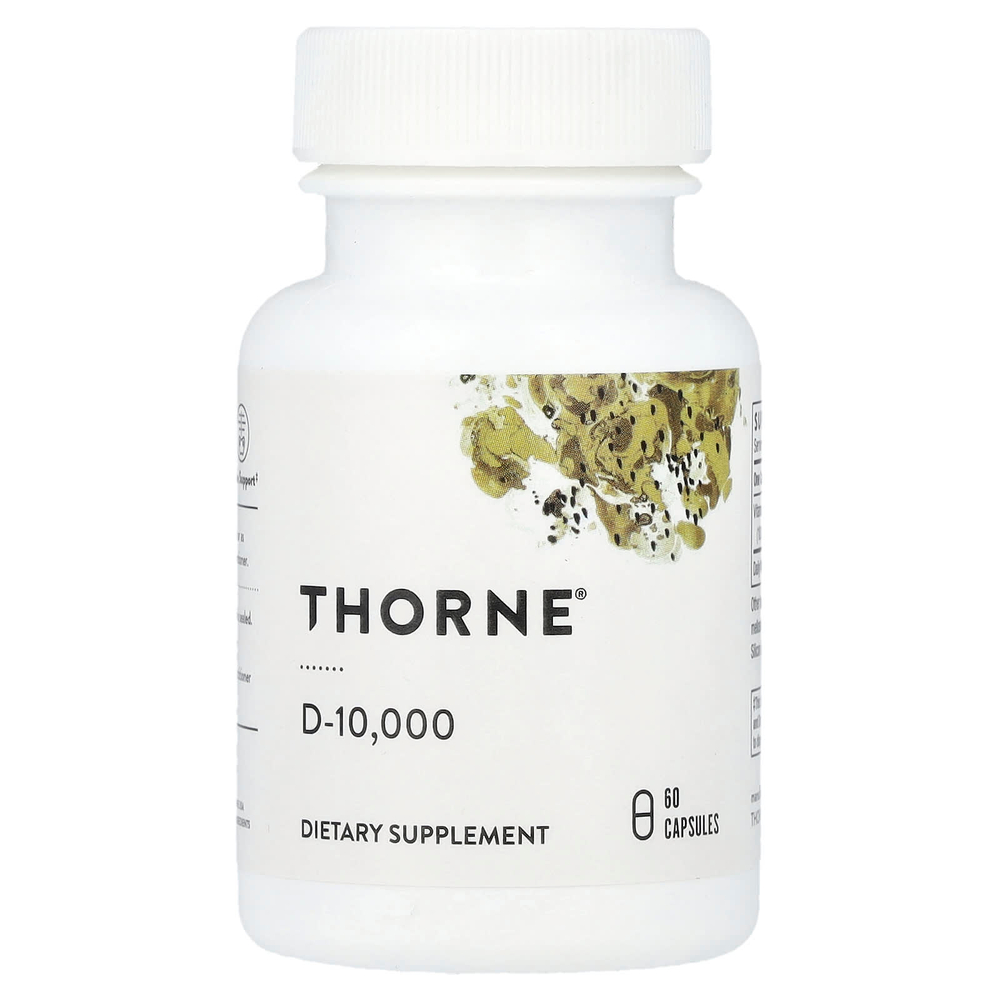 Thorne, D-10 000, 60 капсул (250 мкг в 1 капсуле)