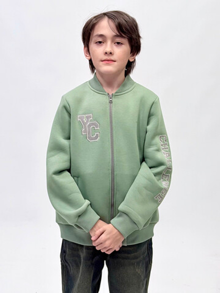 Бомбер трикотажный с начесом для мальчика 9-18 лет Fleur de Vie