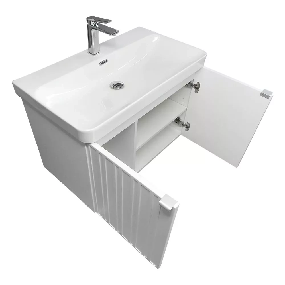 Подвесная тумба-умывальник Comforty Тенерифе-80 белый матовый с раковиной CF19595BX-80