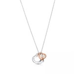 Подвеска из серебра и розового золота 18k,Tiffany 💠Open heart 16mm. Единственная в наличии