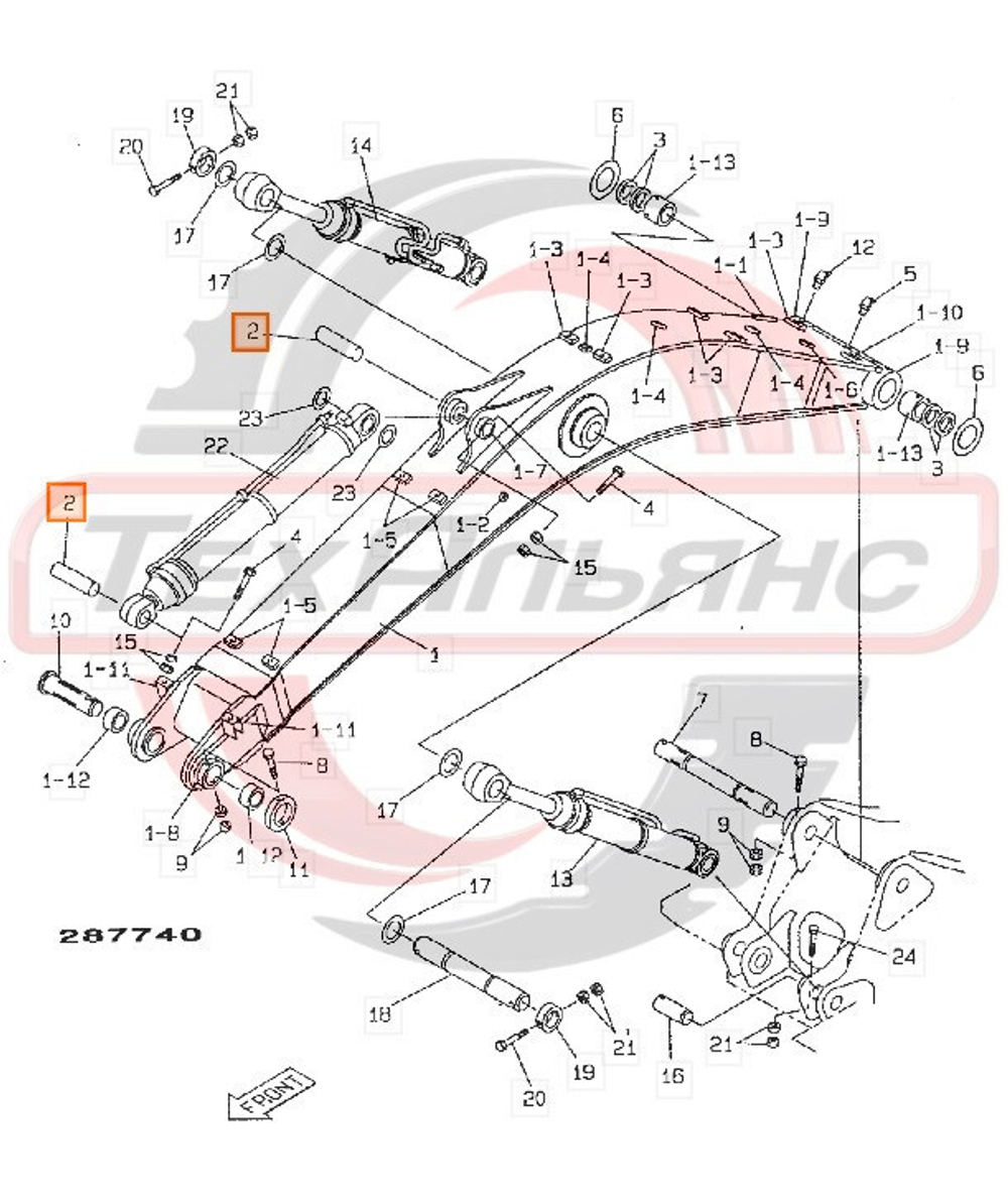Палец KSV0457 г/ц рукояти