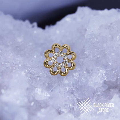 Flower Rings Crystal PVD Yellow