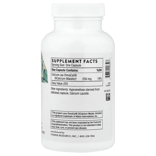 Thorne, кальций, 120 капсул (250 мг в 1 капсуле)