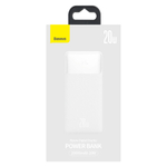Внешний аккумулятор Baseus Bipow Digital Display Power Bank C+2U 20000mAh 20W - White