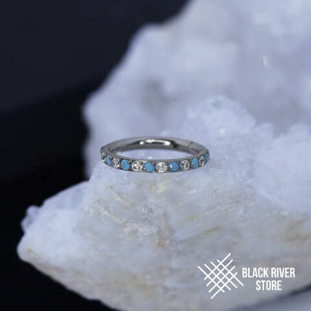Кликер Twilight Turquoise CZ & Crystal 1.2мм