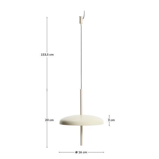 Портативный потолочный светильник Porte из светло-серого алюминия Ø 16 см