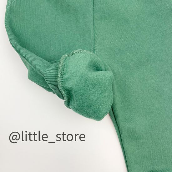 Брюки из футера с начесом, Темно-зеленые