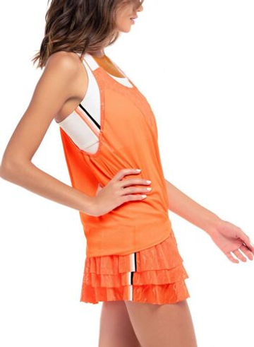 Женский топ теннисный Lucky in Love Animal Instinct Get It Stripe Bralette Tank - Оранжевый