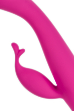 Вибратор для точки G с клиторальной стимуляцией розовый 19,5 см