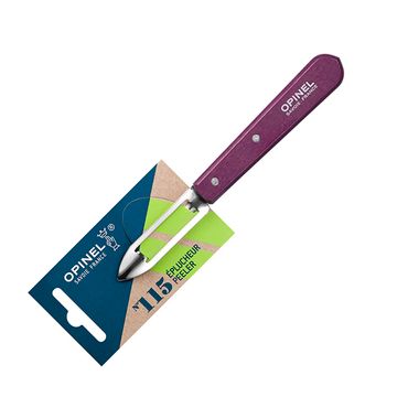 Нож для чистки овощей Opinel №115, деревянная рукоять, нержавеющая сталь, сливовый, блистер, 001929