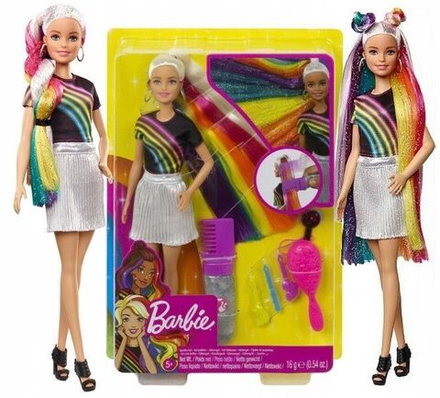 Кукла Barbie Mattel Барби с блестящими радужными волосами FXN96