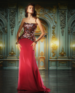 Комплект корсет из пайеток с юбкой из шифона