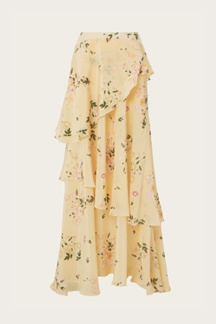 ЮБКА ИЗ ЖЕЛТОГО ШЕЛКА С АВТОРСКИМ ПРИНТОМ