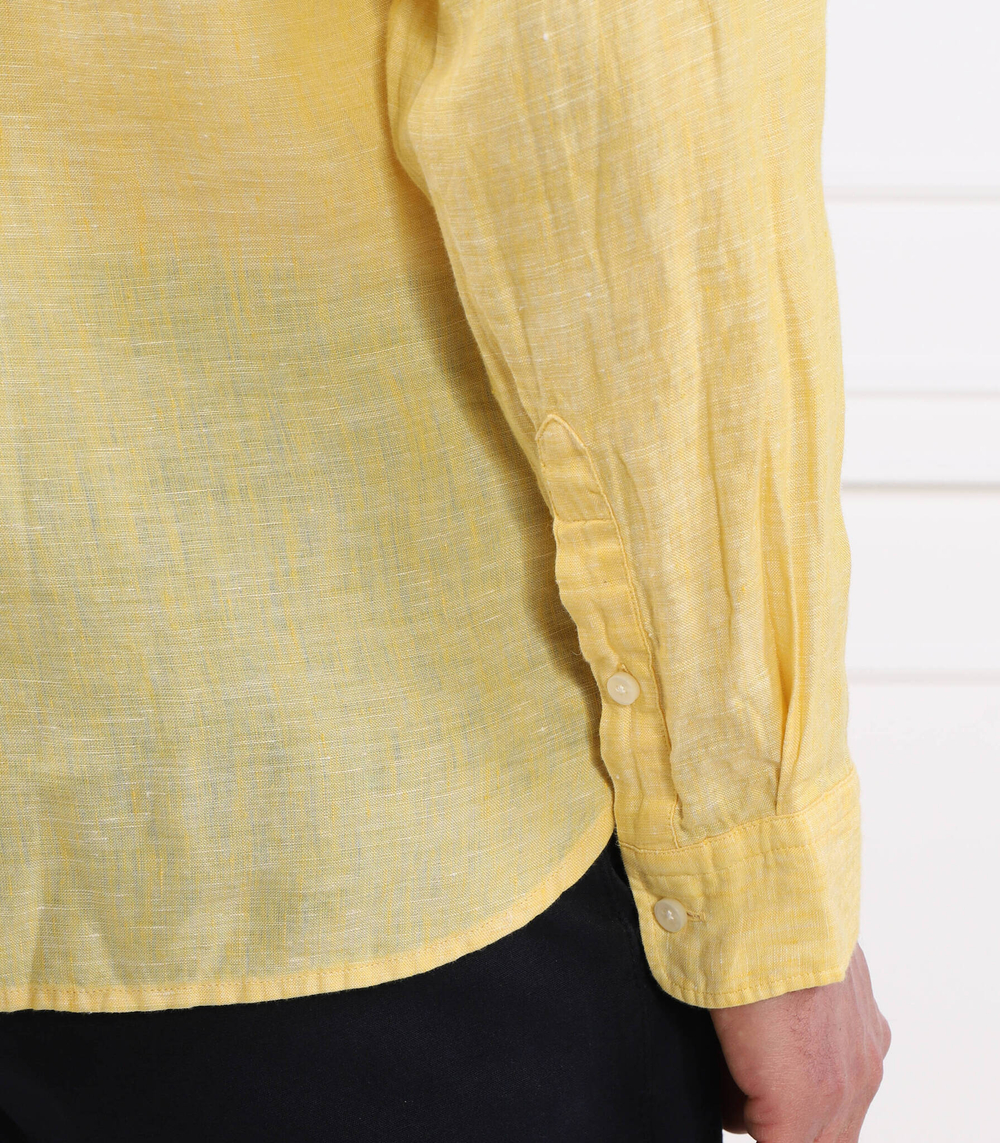 Льняная рубашка Liam BOSS BLACK - желтый(50490340)