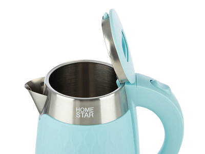 Чайник электрический 1,7л Homestar HS-1021 двойной корпус, голубой