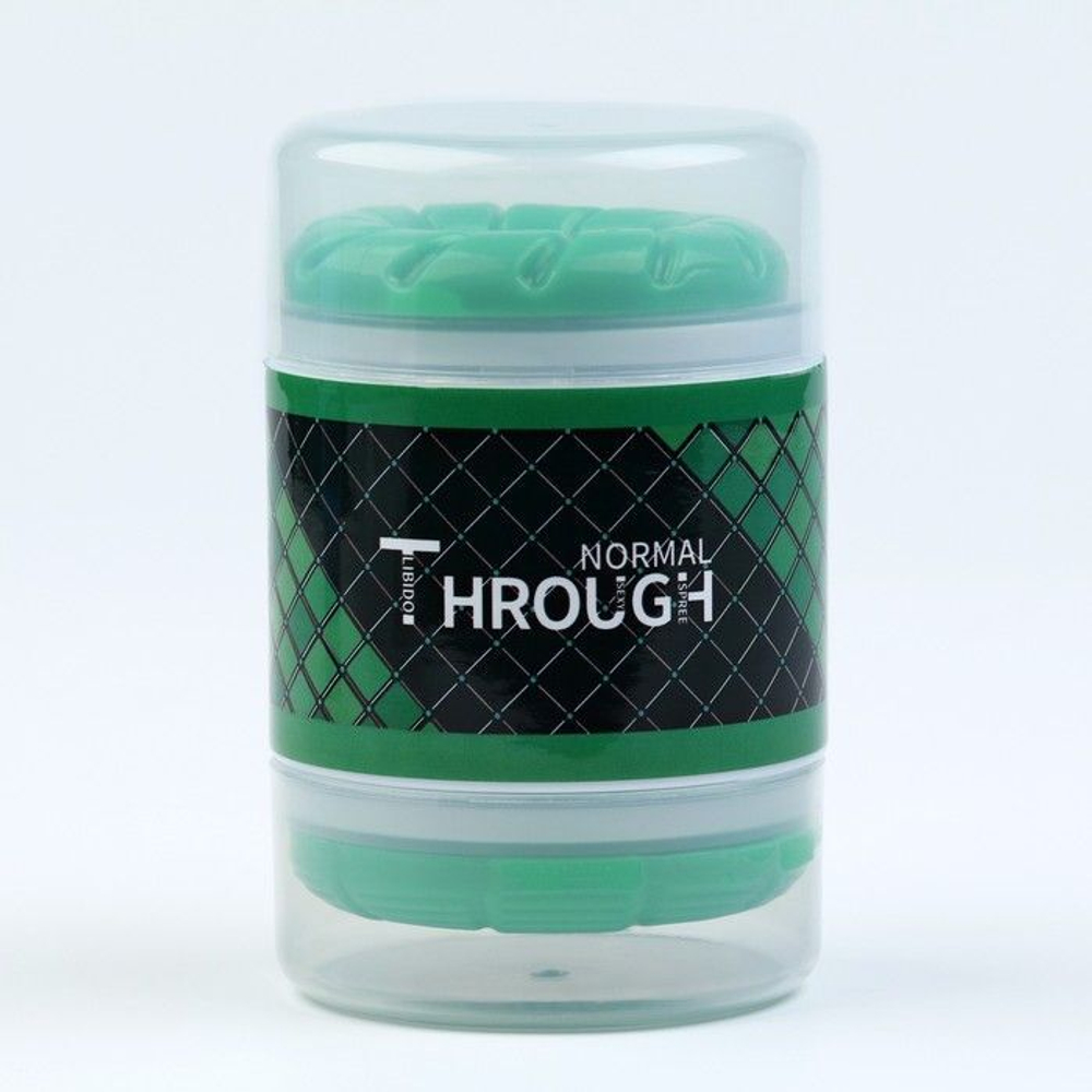 Зеленый сквозной мастурбатор Through NORMAL (Цвет: зеленый)