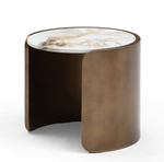 Стол журнальный ET3095CL (D40) белая керамика /бронзовый