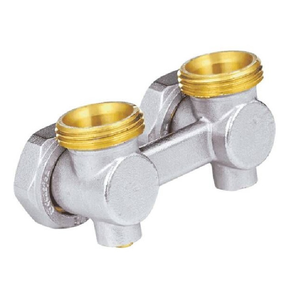 Узел нижнего подключения Aquasfera 5013-01 ДУ 20 РУ10 3/4х3/4 дюйма под евроконус двухтрубный угловой