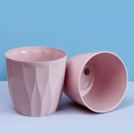 Кашпо для цветов пластиковое 1,9л d-16см «Флюте со вставкой бисквитный