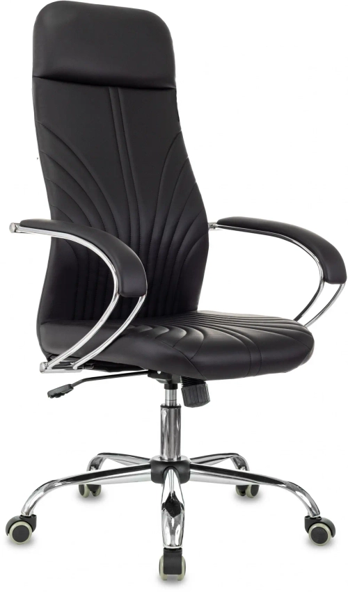 Кресло руководителя Бюрократ CH-610SL черный эко.кожа крестов. металл хром пластик черный